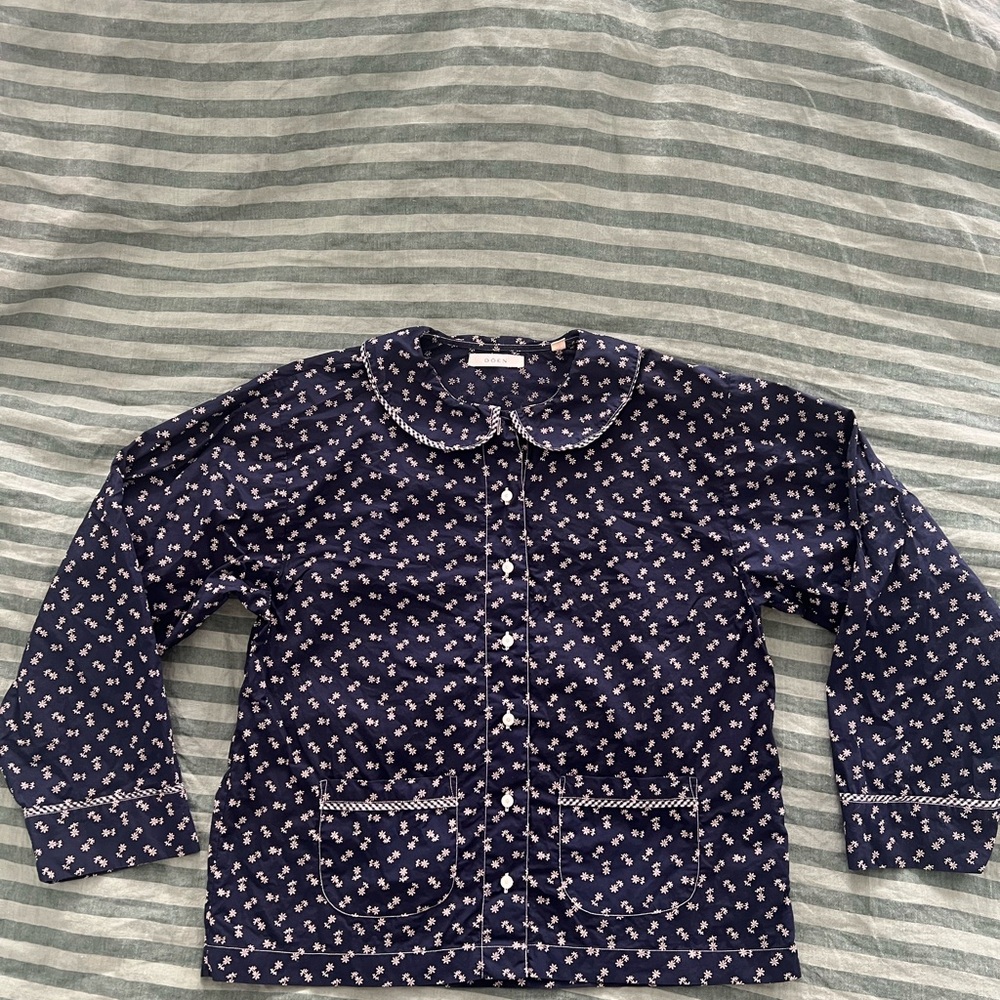 Doen Paz Floral Pajama Set in Blue size Small